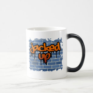 uppmixad graffiti-design magisk mugg