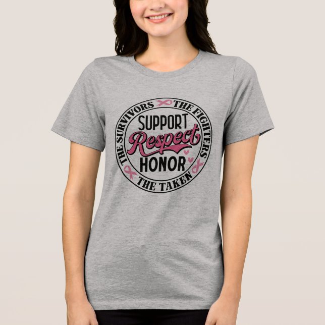 Uppmjukande citat av bröstcancer t shirt (Framsida)