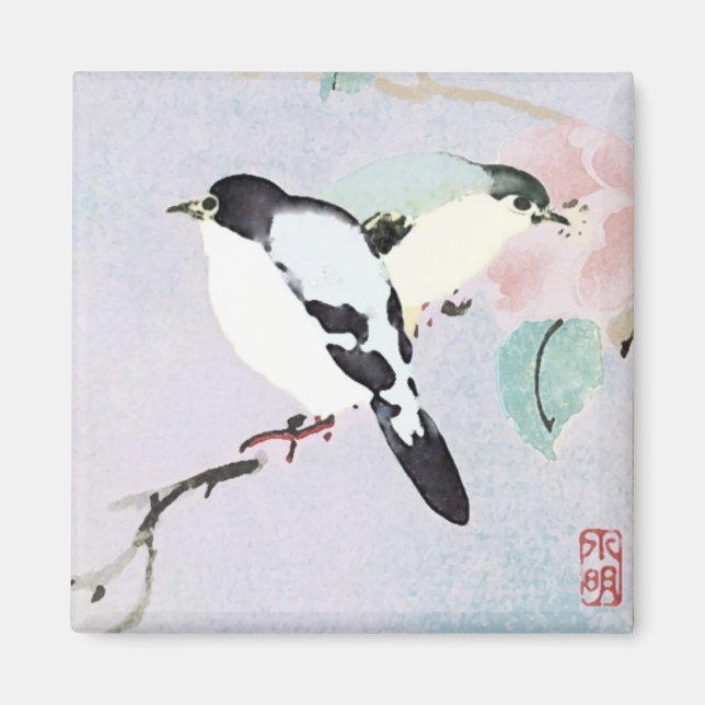 Uppmjukande fåglar ~ Magnet Asian Japanska (Framsidan)