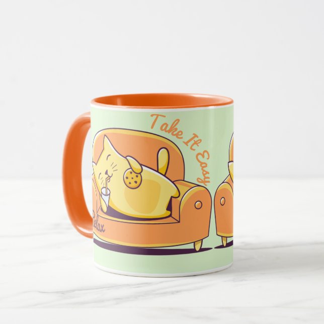 Uppmjukande katt mugg (Framsida vänster)