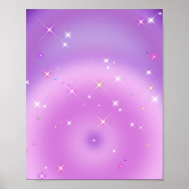 Uppmjukande övertoning Soft Violet Aura Poster (Framsidan)