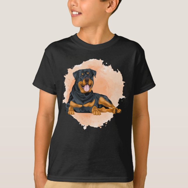Uppmjukande Rottweiler Hund älskare T Shirt (Framsida)