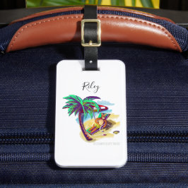 Uppmjukande sommarbjörn på Tropical Beach Bagagebricka