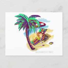 Uppmjukande sommarbjörn på Tropical Beach Helg Vykort