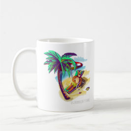 Uppmjukande sommarbjörn på Tropical Beach Kaffemugg