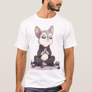 Uppmjukat sockerreglage i Meditation Pose med en ä T Shirt
