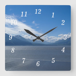 Uppmjukning av Alaska Mountas Wall Clock Fyrkantig Klocka