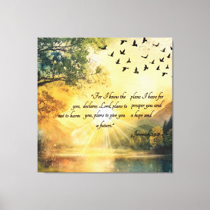 Uppmjukning av bibelverser Serene Nature Scenes Canvastryck