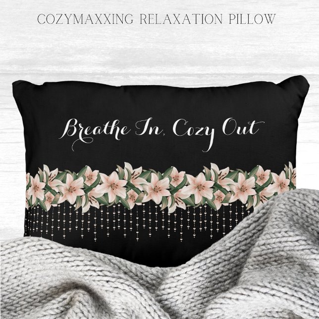 Uppmjukning av kontaktstift för minutiva minnen prydnadskudde (Enhance your cozymaxxing sanctuary with the Cozymaxxing Mindful Moments Relaxation throw pillow)