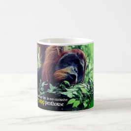 Uppmjukning av Orangutan i träd Kaffemugg