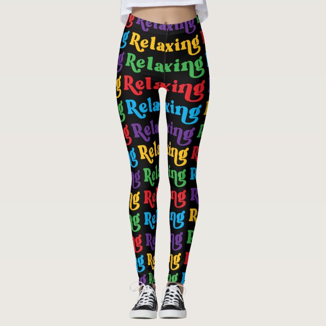 Uppmjukning, flera färg, Retro Leggings (Framsida)