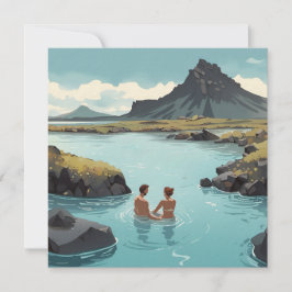 Uppmjukning i Islandets blå lagun Julkort