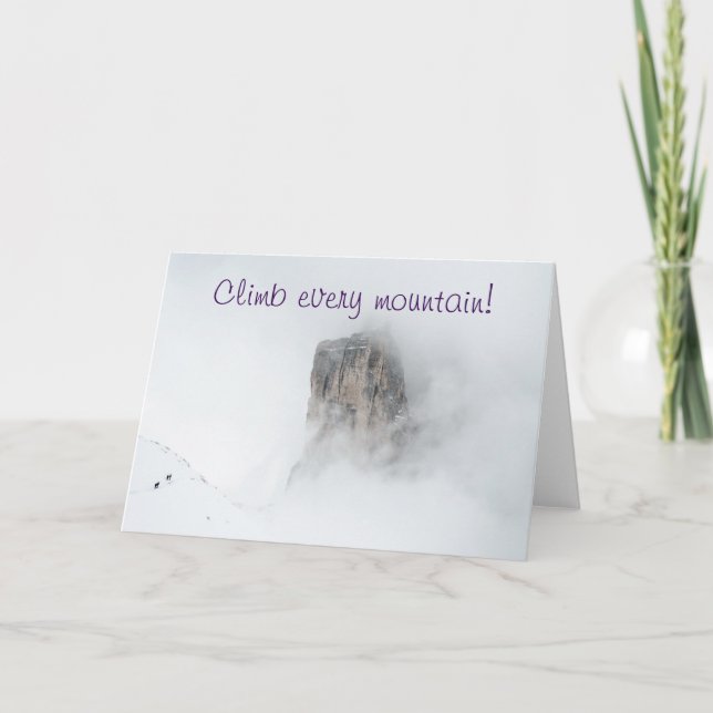 Uppmunkningskort med bergsbestigare kort (Framsida)