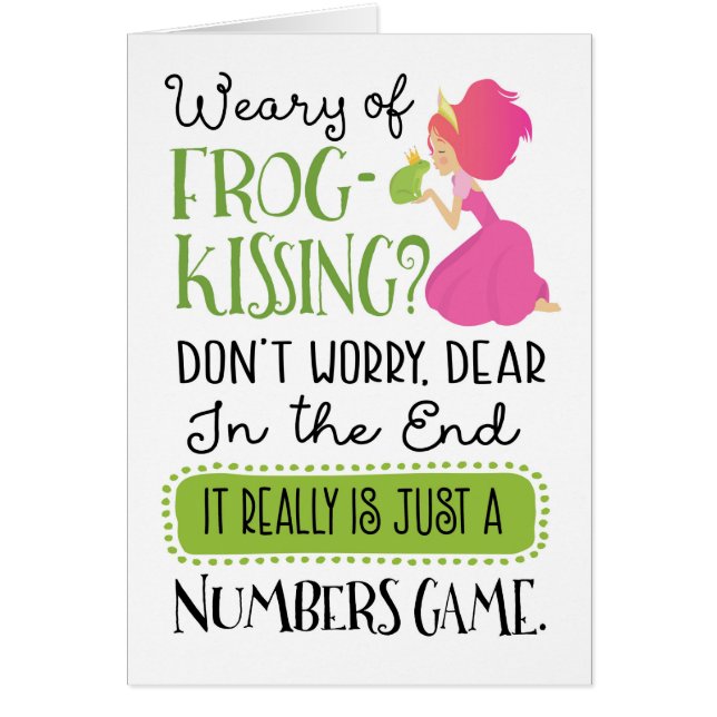 Uppmuntra bara ett nummer-spel hälsningskort (Framsidan)