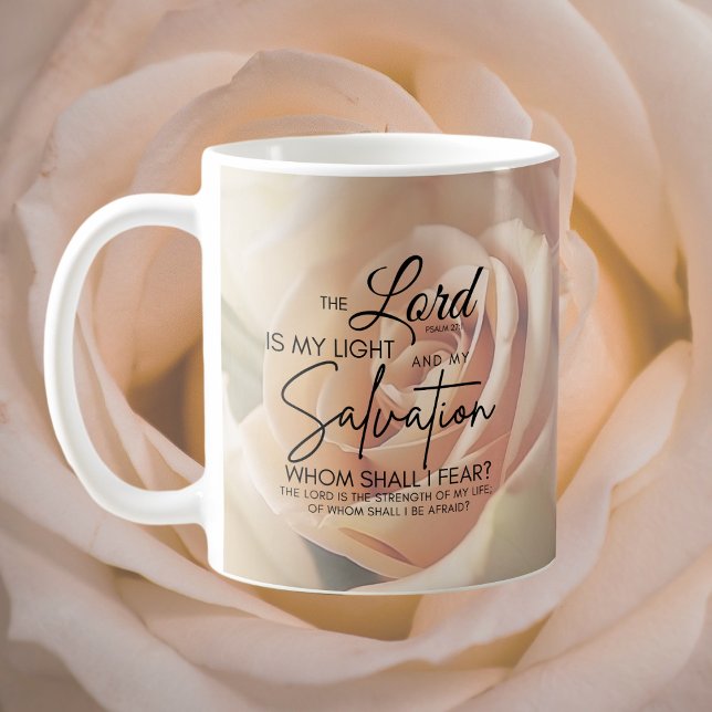 Uppmuntra Bible Verse Psalm 27:1 Mugg (Skapare uppladdad)