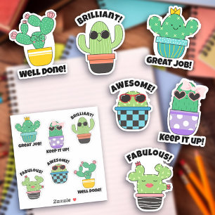 Uppmuntra Bra av Student-jobb i Cute Cactus Klistermärken