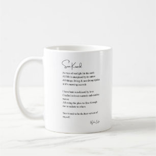 Uppmuntra dikt kaffe te mugg med kyssat i sol