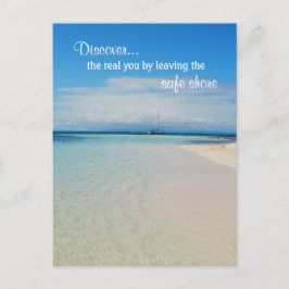 Uppmuntra inspiration till självsökning vykort