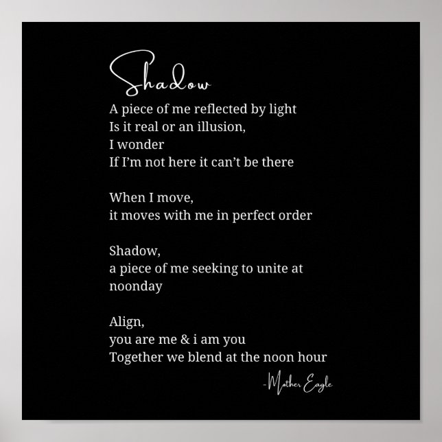 Uppmuntra inspirationsinriktad dikt för skugga Sel Poster (Framsidan)