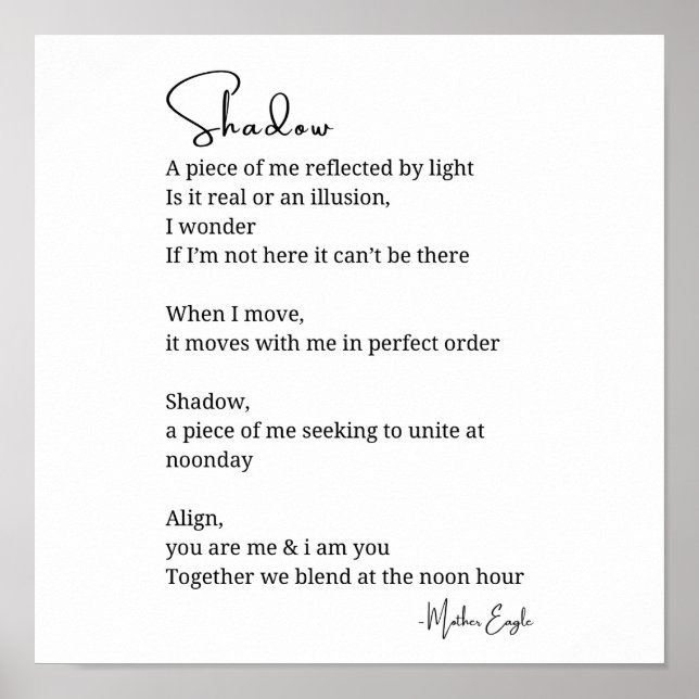 Uppmuntra inspirationsinriktad dikt för skugga Sel Poster (Framsidan)