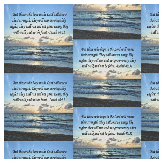 UPPMUNTRA ISAIAH 40:31 SUNRISE PÅ OCEAN TYG (Provkarta)