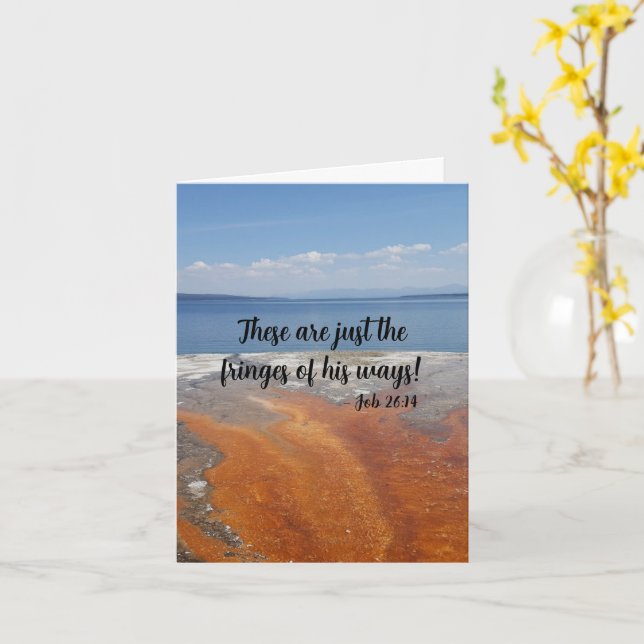 Uppmuntra - Jobb 26:14-mappat gratulationskort Kort (Gul blomma)