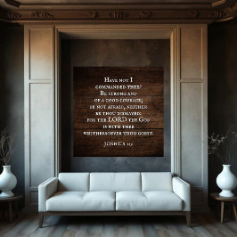 Uppmuntra Joshua 1:9 Kung James Bible Verse Poster