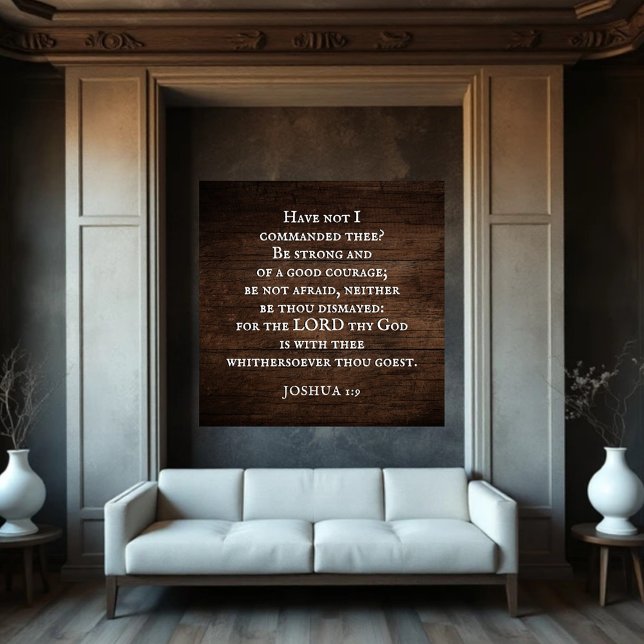 Uppmuntra Joshua 1:9 Kung James Bible Verse Poster (Skapare uppladdad)
