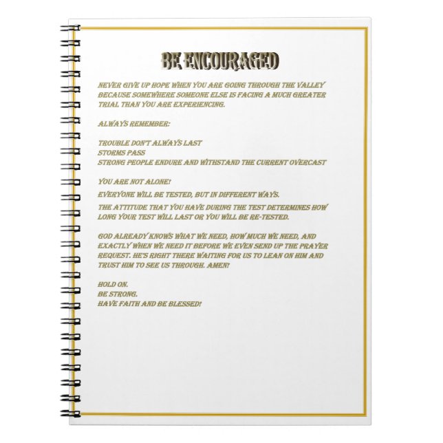 Uppmuntra Journal Anteckningsbok (Framsidan)