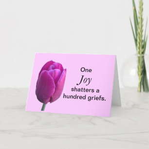 Uppmuntra Joy Tulip Flower w Chinese Proverb Kort