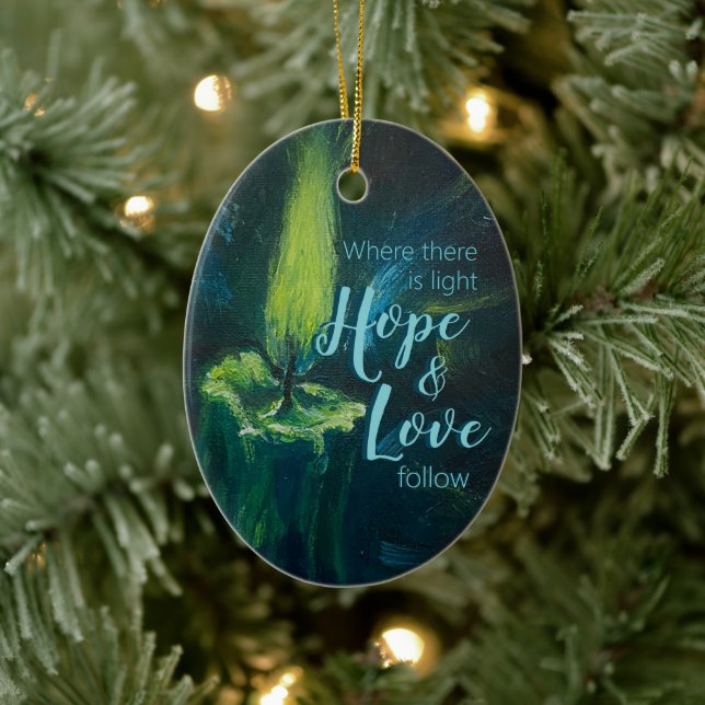 "Uppmuntra ljus" Keramisk prydnadsföremål Julgransprydnad Keramik (Träd)