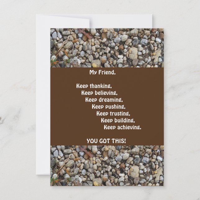 Uppmuntra människans platta hälsningskort (Framsida)