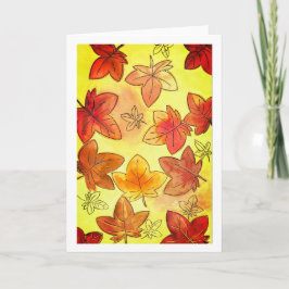 Uppmuntra mig Höst löv Kort