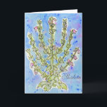 Uppmuntra mig "Shalom" Kort<br><div class="desc">Detta "Shalom"-kort för "Uppmuntra mig" innehåller Salvia Palaestinas anläggning i delstaten Israel. Det sägs att Gud baserade golden lampstand i tabernaklet på denna unika och vackra fabrik. Kortet är blankt på insidan för dina egna känslor med en känslig beröring av löv i grund-högerna.</div>