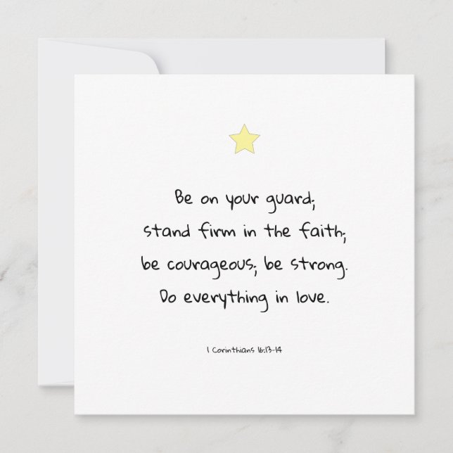 Uppmuntra Motivational Faith Bible Verse Quote Julkort (Framsida)