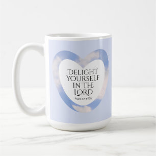 Uppmuntra och tänja ljusblå bibelverse kaffemugg