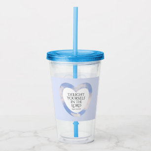 Uppmuntra och tänja ljusblå bibelverse take away mugg