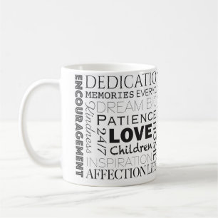 Uppmuntra Ord Collage Kaffemugg