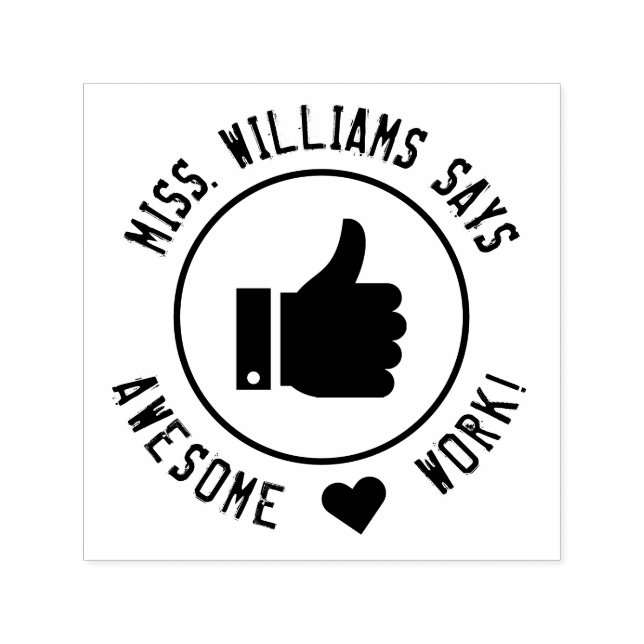 Uppmuntra Personligen Fantastisk-arbetslärare Självfärgande Stämpel (Design)