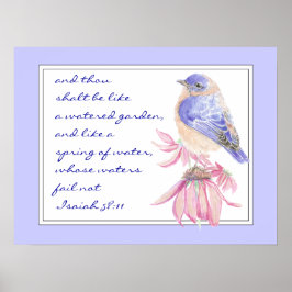 Uppmuntra promise Scripture Isaiah Bluebird Garden Poster