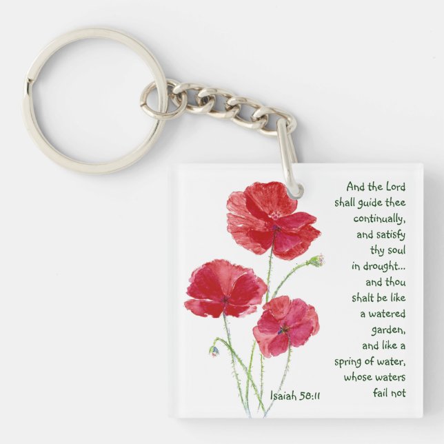 Uppmuntra Scripture Isaiah Poppy Garden Flower (Framsidan)