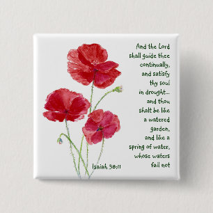 Uppmuntra Scripture Isaiah Poppy Garden Flower Knapp