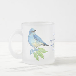 Uppmuntra Scripture Matthew 6:26, Bird Art Frostad Glasmugg