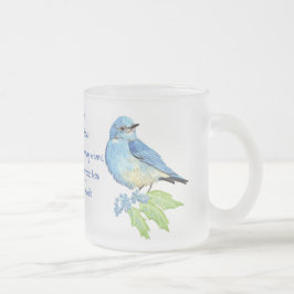 Uppmuntra Scripture Matthew 6:26, Bird Art Frostad Glasmugg