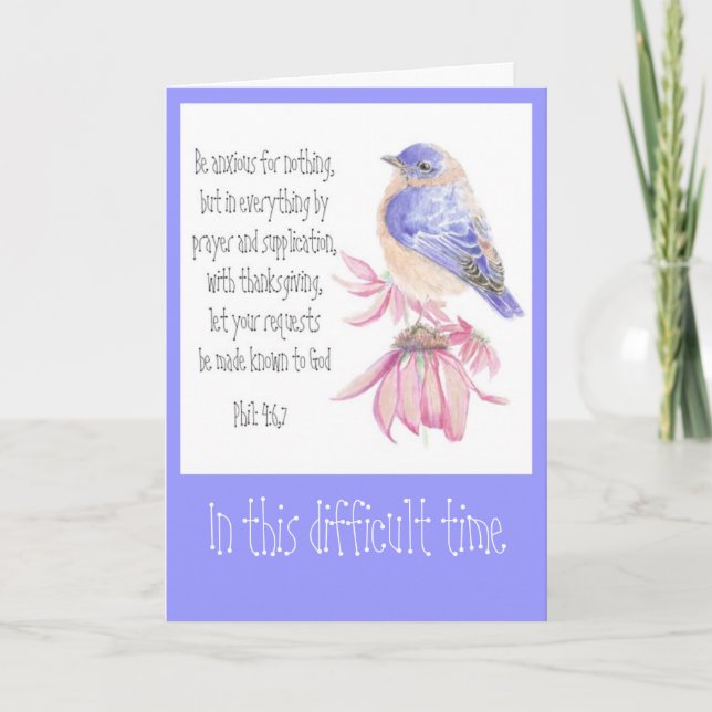 Uppmuntra skript Bluebird Garden Bird Kort (Framsida)