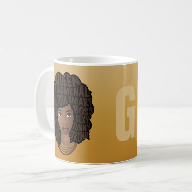 Uppmuntra svarta kvinnor, Gult Guld, ditt första Kaffemugg (Framsida vänster)