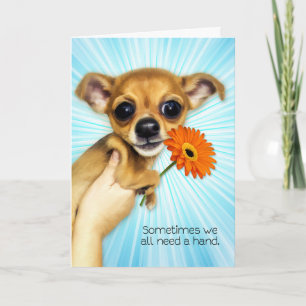 Uppmuntra Tecknad Chihuahua Puppy Kort
