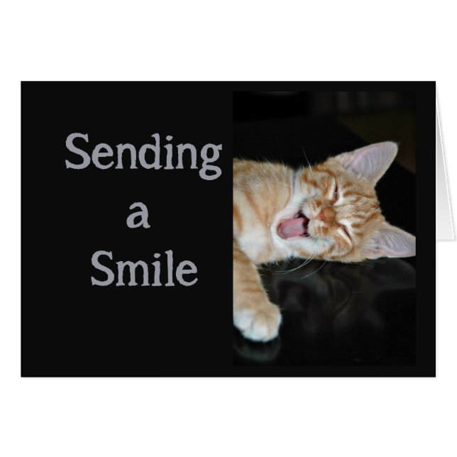 Uppmuntra till att få bra leenden Cute Smiling Cat Hälsningskort (Framsidan Horizontal)