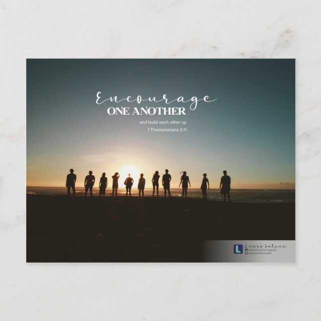 Uppmuntra varandra (1 Thessaloniki 5:11) Vykort (Framsida)