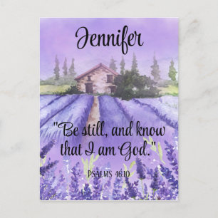 Uppmuntra vattenfärgsprovence Lavender Scripture Vykort